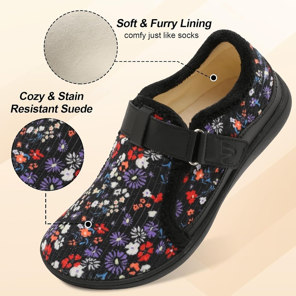 Leisfit Womens Adjustable House Shoes Hard Bottom Size 39